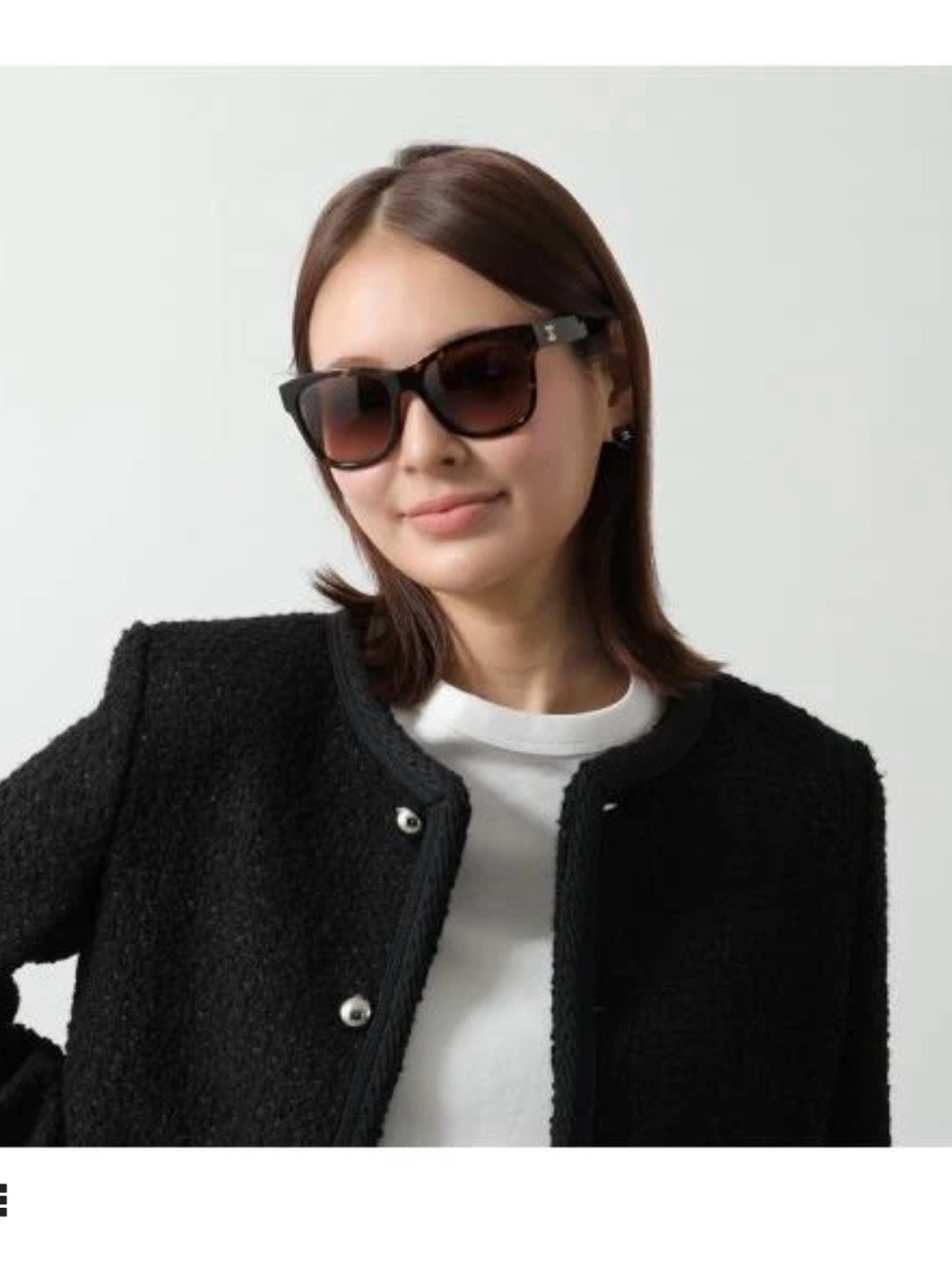 CHANEL women’s Black Sunglasses with Dark Gradient Lenses